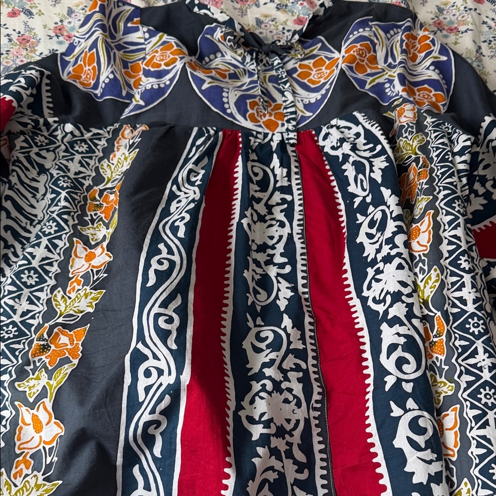 Maternity Batik Floral Print Blouse